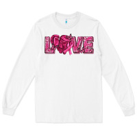 White Breast Cancer Love Long Sleeve Tee - texasbilliewilder