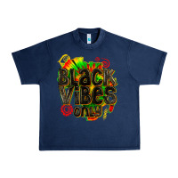 Navy black vibes only Urban Heavy Tee - texasbilliewilder