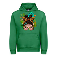 Emerald Western  Messy Bun With Cactus Urban Hoodie - BundleAndBundleShop