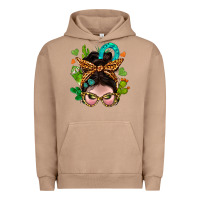 Pigment Burro Western  Messy Bun With Cactus Urban Hoodie - BundleAndBundleShop