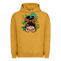 Western  Messy Bun With Cactus Urban Hoodie | Teevron