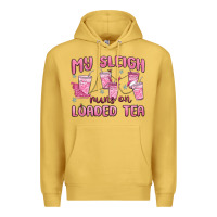 Antique Gold my sleigh runs on loaded tea Premium Hoodie - MaliasSmallBusiness