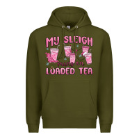 Army Green my sleigh runs on loaded tea Premium Hoodie - MaliasSmallBusiness
