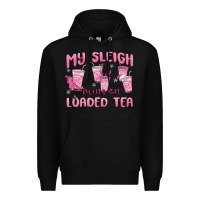 Black my sleigh runs on loaded tea Premium Hoodie - MaliasSmallBusiness