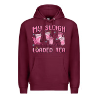 Burgundy my sleigh runs on loaded tea Premium Hoodie - MaliasSmallBusiness