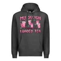 Charcoal Heather my sleigh runs on loaded tea Premium Hoodie - MaliasSmallBusiness