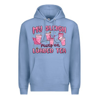 Colony Blue my sleigh runs on loaded tea Premium Hoodie - MaliasSmallBusiness