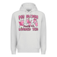 Dove Grey my sleigh runs on loaded tea Premium Hoodie - MaliasSmallBusiness
