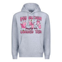 Heather Grey my sleigh runs on loaded tea Premium Hoodie - MaliasSmallBusiness