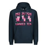 Navy my sleigh runs on loaded tea Premium Hoodie - MaliasSmallBusiness