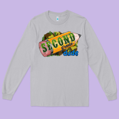 Second Grade Dude Long Sleeve Tee Designed By Ranaportraitstore