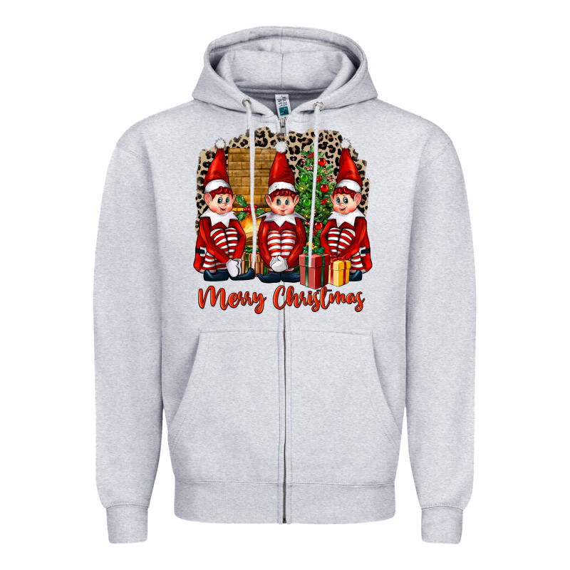 Merry Christmas Elfs Zipper Hoodie by FaDigitalArtStudio | Teevron