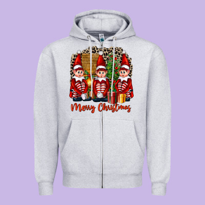 Merry Christmas Elfs Zipper Hoodie Designed By Fadigitalartstudio