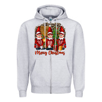 Heather Grey Merry christmas elfs Zipper Hoodie - FaDigitalArtStudio