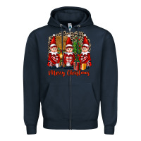 Navy Merry christmas elfs Zipper Hoodie - FaDigitalArtStudio