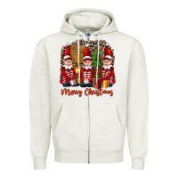 Oatmeal Heather Merry christmas elfs Zipper Hoodie - FaDigitalArtStudio