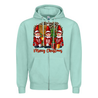 Seafoam Merry christmas elfs Zipper Hoodie - FaDigitalArtStudio