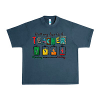 Midnight Navy battery life of a teacher Urban Heavy Tee - Zillion Design Studio