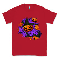 Red halloween pumpkin patch  1 Classic Tee - BundleAndBundleShop