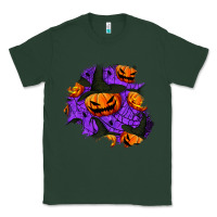 Sports Green halloween pumpkin patch  1 Classic Tee - BundleAndBundleShop
