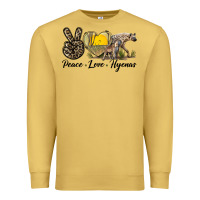 Antique Gold Peace Love Hyenas Premium Sweatshirt - LillyAllenDesigns