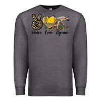 Charcoal Heather Peace Love Hyenas Premium Sweatshirt - LillyAllenDesigns