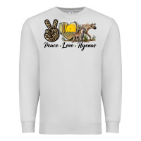 Dove Grey Peace Love Hyenas Premium Sweatshirt - LillyAllenDesigns