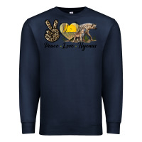 Navy Peace Love Hyenas Premium Sweatshirt - LillyAllenDesigns