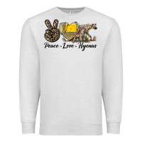 Oatmeal Heather Peace Love Hyenas Premium Sweatshirt - LillyAllenDesigns