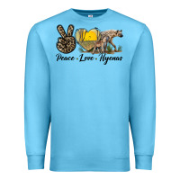 Ocean Blue Peace Love Hyenas Premium Sweatshirt - LillyAllenDesigns