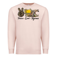 Pale Pink Peace Love Hyenas Premium Sweatshirt - LillyAllenDesigns