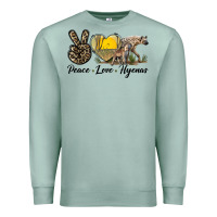 Seafoam Peace Love Hyenas Premium Sweatshirt - LillyAllenDesigns