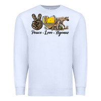White Peace Love Hyenas Premium Sweatshirt - LillyAllenDesigns
