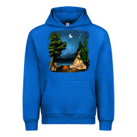 Cobalt Night Glamping Camp With Wine Urban Hoodie - BundleAndBundleShop