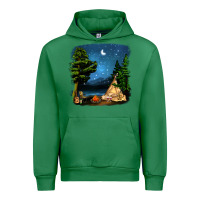 Emerald Night Glamping Camp With Wine Urban Hoodie - BundleAndBundleShop