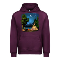 Mauve Wine Night Glamping Camp With Wine Urban Hoodie - BundleAndBundleShop