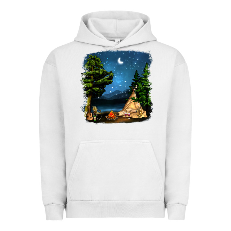 Night Glamping Camp With Wine Urban Hoodie by BundleAndBundleShop | Teevron