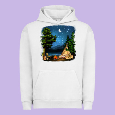 Night Glamping Camp With Wine Urban Hoodie Designed By Bundleandbundleshop