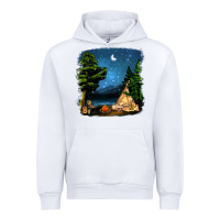White Night Glamping Camp With Wine Urban Hoodie - BundleAndBundleShop