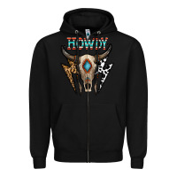 Black howdy boho skull Zipper Hoodie - CowhideDigitalArt