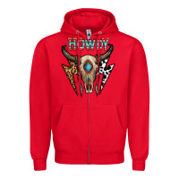 Red howdy boho skull Zipper Hoodie - CowhideDigitalArt