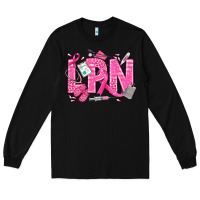 Black Breast Cancer LPN Licensed Practical Nurse Long Sleeve Tee - texasbilliewilder
