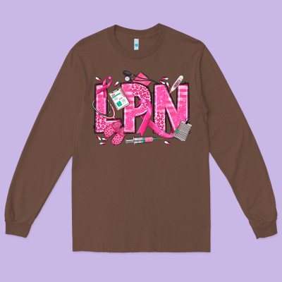Breast Cancer Lpn Licensed Practical Nurse Long Sleeve Tee Designed By Texasbilliewilder