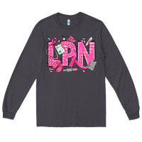 Smoke Breast Cancer LPN Licensed Practical Nurse Long Sleeve Tee - texasbilliewilder