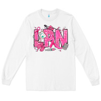 White Breast Cancer LPN Licensed Practical Nurse Long Sleeve Tee - texasbilliewilder