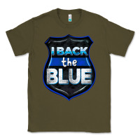 Army Green I back the blue 4th of July Classic Tee - CowGirlArtShop