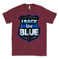 Burgundy I back the blue 4th of July Classic Tee - CowGirlArtShop