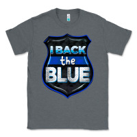 Charcoal Heather I back the blue 4th of July Classic Tee - CowGirlArtShop