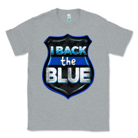 Heather Grey I back the blue 4th of July Classic Tee - CowGirlArtShop