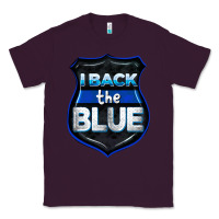 Plum I back the blue 4th of July Classic Tee - CowGirlArtShop